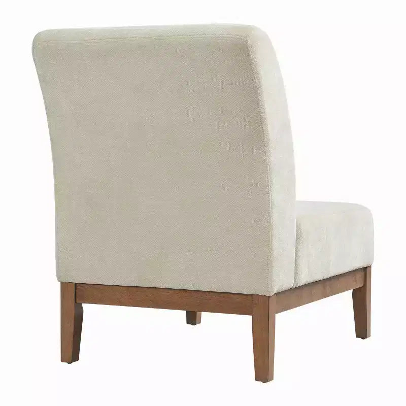 Fauteuil d'appoint rembourré en Hévéa Moderne avec dossier incurvé
