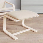 Repose-pieds ottoman pouf tabouret de salon en tissu - Crème