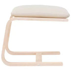 Repose-pieds ottoman pouf tabouret de salon en tissu - Crème