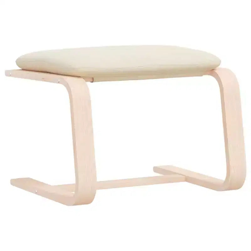 Repose-pieds ottoman pouf tabouret de salon en tissu - Crème