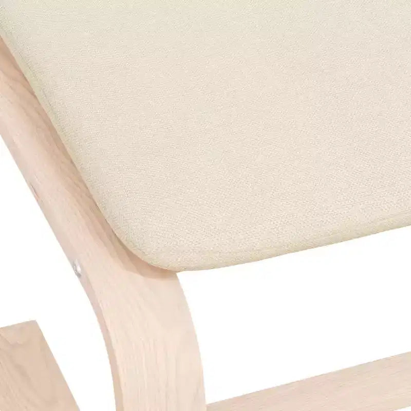 Repose-pieds ottoman pouf tabouret de salon en tissu - Crème
