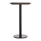 Table de salle à manger haute avec plateau HPL, faux béton gris, piètement en fer