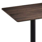 Table de salle à manger haute avec plateau HPL, faux béton gris, piètement en fer