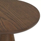 Table d'appoint ronde en bois, finition noyer, style moderne rustique