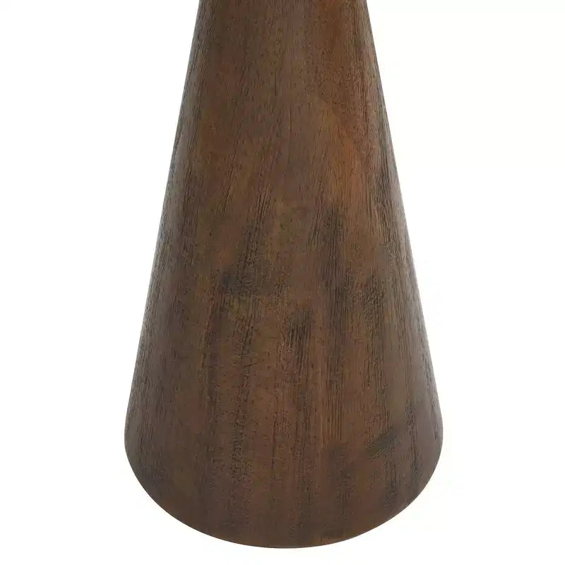 Table d'appoint ronde en bois, finition noyer, style moderne rustique