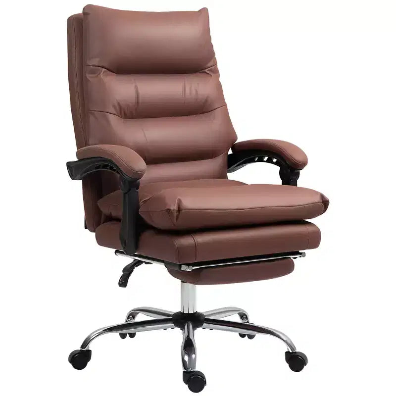 Chaise de bureau de massage en microfibre, inclinable chauffante avec repose-pieds, rembourrage double épaisseur, roulettes pivotantes