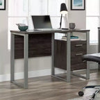 Bureau à piedestal simple avec tiroirs et étagère ouverte, Noyer Blade