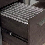 Bureau à piedestal simple avec tiroirs et étagère ouverte, Noyer Blade