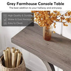 Table console de ferme, Gris clair, Pieds en U