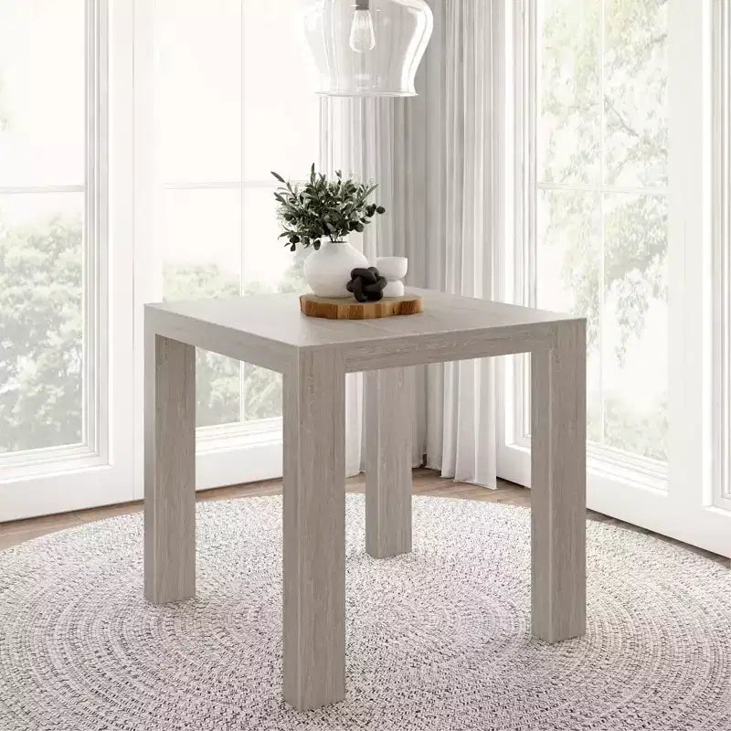 Table en bois massif à hauteur de comptoir, table à manger carrée moderne, 4 places