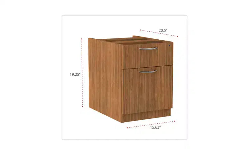 Classeur suspendu à caisson, 2 tiroirs (boîte/classeur), format légal/lettre, Noyer moderne