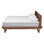 Lit plateforme en noyer de style Mid-Century Modern