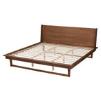 Lit plateforme en noyer de style Mid-Century Modern