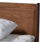 Lit plateforme en noyer de style Mid-Century Modern