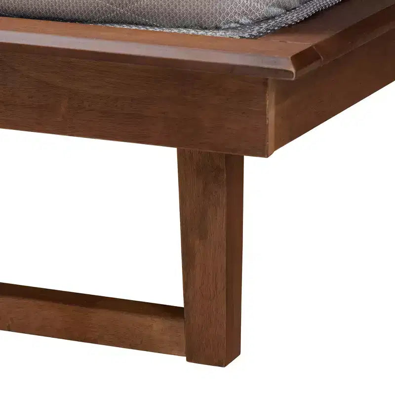 Lit plateforme en noyer de style Mid-Century Modern