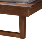 Lit plateforme en noyer de style Mid-Century Modern