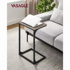 Table d'appoint en C pour canapé ou petit plateau TV pour salon ou chambre