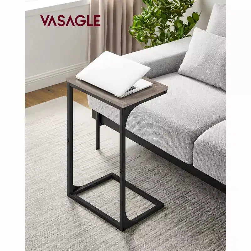 Table d'appoint en C pour canapé ou petit plateau TV pour salon ou chambre