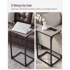Table d'appoint en C pour canapé ou petit plateau TV pour salon ou chambre