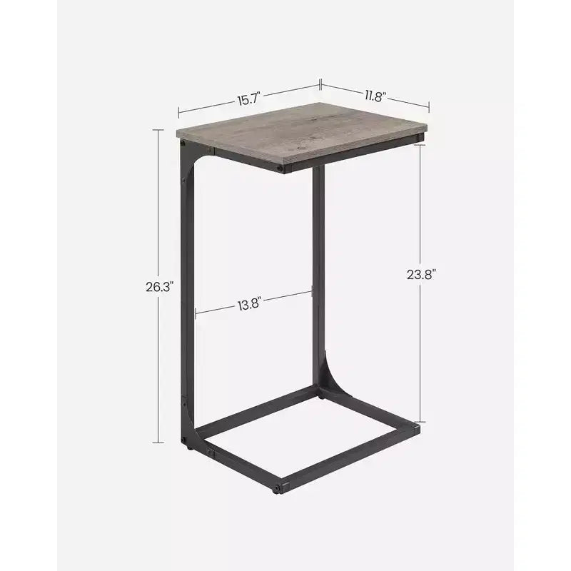 Table d'appoint en C pour canapé ou petit plateau TV pour salon ou chambre