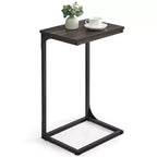 VASAGLE C-Shaped End Table Side Table Couch Table Small TV Tray Table for Living Room Bedroom