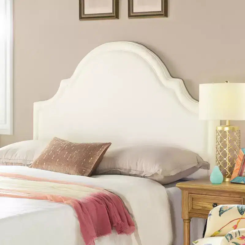 Tête de lit capitonnée Queen Size, tissu lin, hauteur réglable