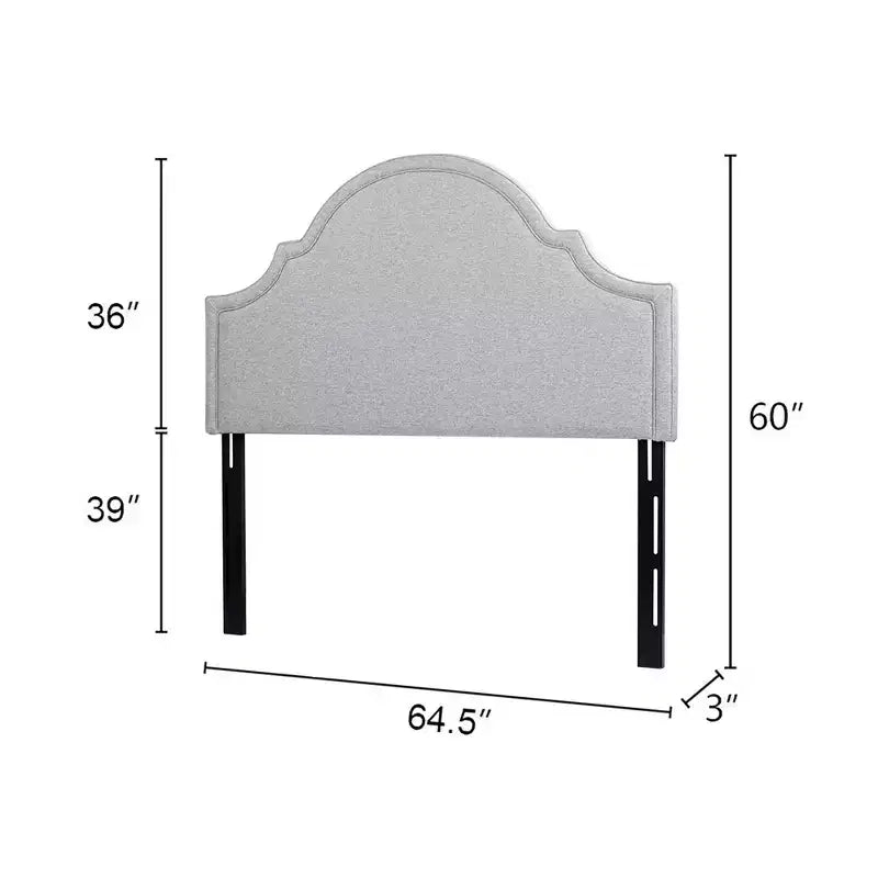 Tête de lit capitonnée Queen Size, tissu lin, hauteur réglable