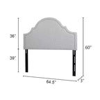 Tête de lit capitonnée Queen Size, tissu lin, hauteur réglable