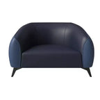 Fauteuil d'appoint individuel en cuir avec pieds en acier inoxydable, Noir/Blanc