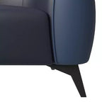 Fauteuil d'appoint individuel en cuir avec pieds en acier inoxydable, Noir/Blanc