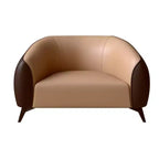 Fauteuil d'appoint individuel en cuir avec pieds en acier inoxydable, Noir/Blanc