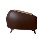 Fauteuil d'appoint individuel en cuir avec pieds en acier inoxydable, Noir/Blanc
