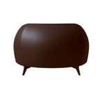 Fauteuil d'appoint individuel en cuir avec pieds en acier inoxydable, Noir/Blanc