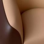 Fauteuil d'appoint individuel en cuir avec pieds en acier inoxydable, Noir/Blanc