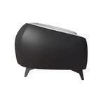 Fauteuil d'appoint individuel en cuir avec pieds en acier inoxydable, Noir/Blanc
