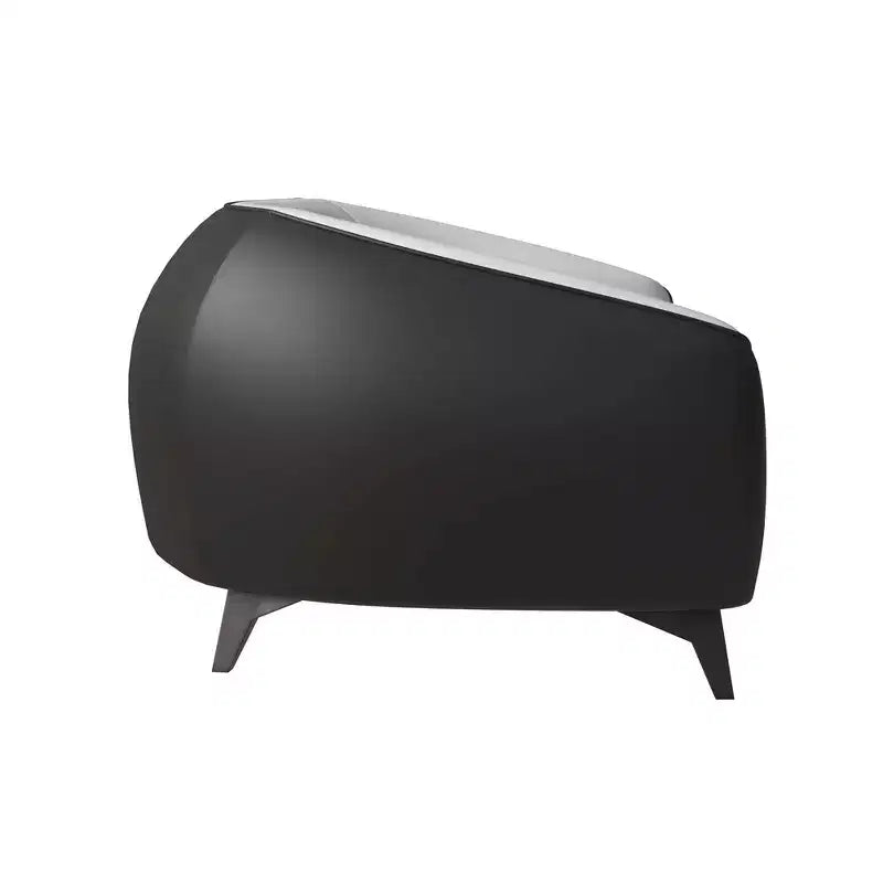 Fauteuil d'appoint individuel en cuir avec pieds en acier inoxydable, Noir/Blanc