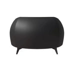 Fauteuil d'appoint individuel en cuir avec pieds en acier inoxydable, Noir/Blanc
