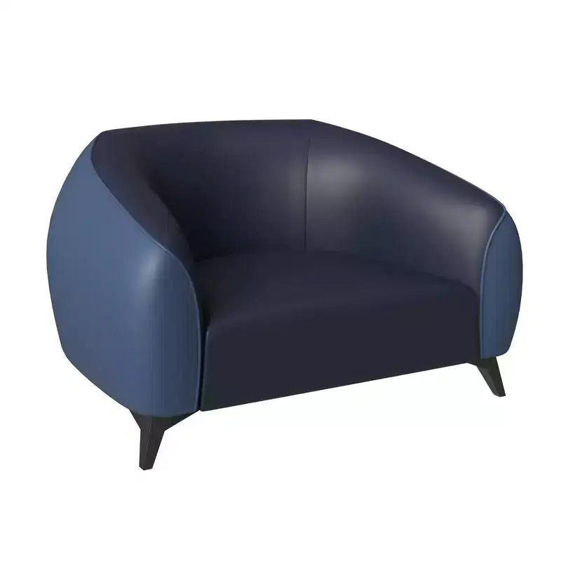 Fauteuil d'appoint individuel en cuir avec pieds en acier inoxydable, Noir/Blanc