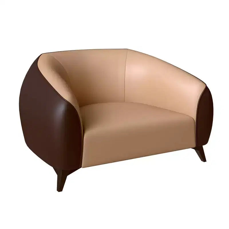 Fauteuil d'appoint individuel en cuir avec pieds en acier inoxydable, Noir/Blanc