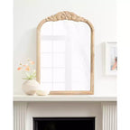 Miroir mural en bois cintré