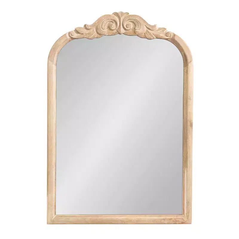 Miroir mural en bois cintré