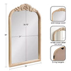 Miroir mural en bois cintré