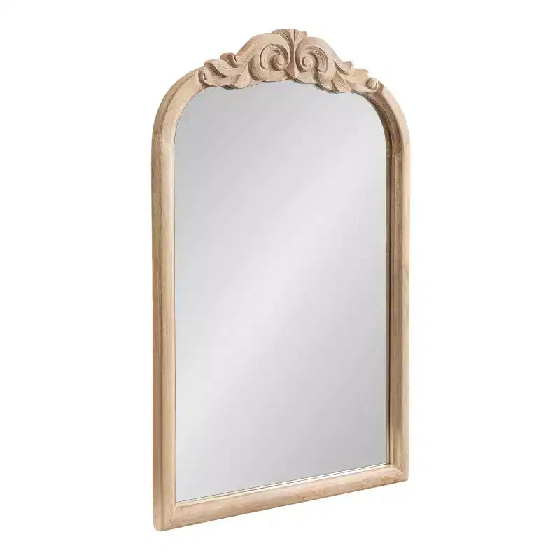 Miroir mural en bois cintré