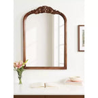 Miroir mural en bois cintré