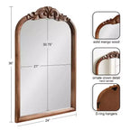 Miroir mural en bois cintré