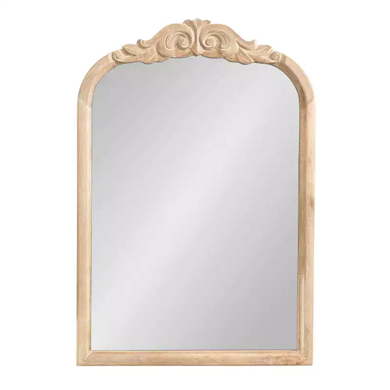 Miroir mural en bois cintré
