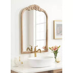 Miroir mural en bois cintré