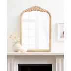 Miroir mural en bois cintré