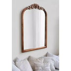 Miroir mural en bois cintré