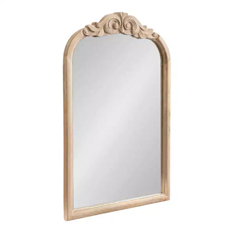 Miroir mural en bois cintré
